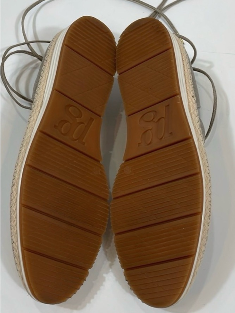Paul Green Metallic Gray Lace-Up Espadrille Flats - Picture 6 of 7